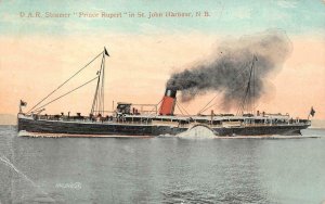 D.A.R. STEAMER SHIP PRINCE RUPERT ST. JOHN HARBOUR CANADA POSTCARD 1909