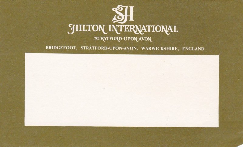 England Stratford-Upon-Avon Hilton International Vintage Luggage Label sk3427