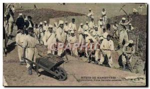 Old Postcard Army Maneuvers Construction & # 39A battery UNDERGROUND