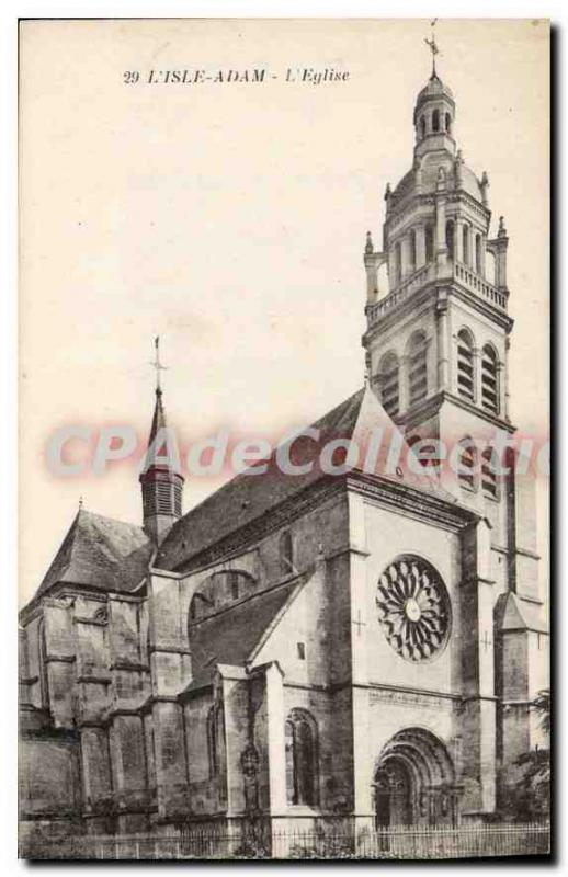 Old Postcard L'Isle Adam Church