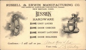 Russwin Lock & Door Hardware New Britain CT Illustrated Gov't Postal Card