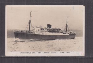 GREAT BRITAIN,  MV DURBAN CASTLE  UNION CASTLE LINE., c1938 ppc., unused