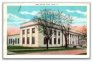 Post Office Building Flint Michigan MI WB Postcard F21