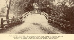 Postcard:  Early View of Old North Bridge in Concord, MA.   L1