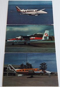 Lot of 3 Airplane Postcards Frontier, Air Vermont, Chaparral Airlines