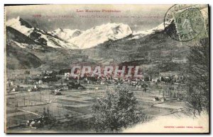 Old Postcard Vallee Argeles Argeles Gazost and the bottom of a valley of Azun