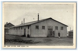 c1910 Post Office Military Camp Grant Rockford Illinois Vintage Antique Postcard