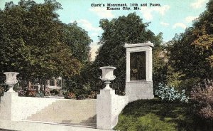 C.1910 Clark's Monument 10th and Paseo, Kansas City, Mo. Postcard P124