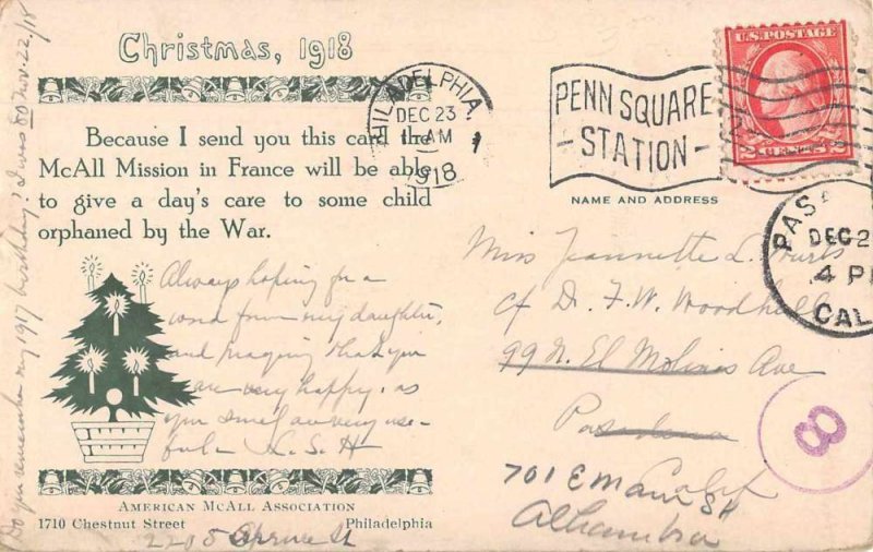 Christmas Greetings McAll Mission France Orphans Vintage Postcard JF686417