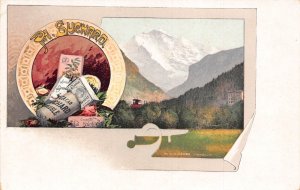 Advertising Chocolat Suchard Switzerland Jungfrau Mountain Peak postcard B977