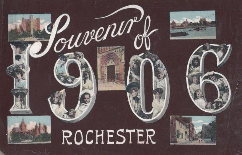 Souvenir Of Rochester Kent in 1906 Greetings Postcard