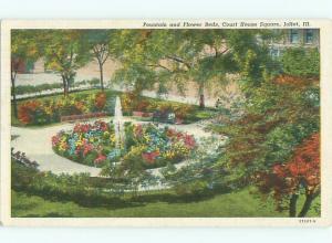 Linen GARDEN SCENE Joliet Illinois IL AF6913