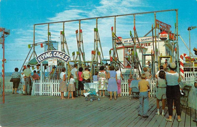 Seaside Heights New Jersey Flying Cages Casino Pier Vintage Postcard JJ658848