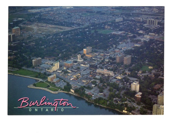 Burlington Aerial View, Ontario, Large 5 X 7 Inch Postcard