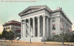 SACRAMENTO, CA California COURT HOUSE~HALL OF RECORDS Courthouse c1910s Postcard