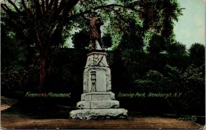 Vtg Newburgh New York NY Firemans Monument Downing Park 1910s Postcard