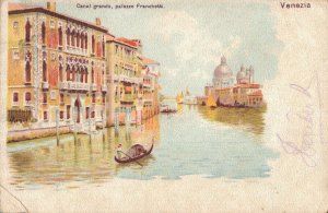 Italy Venezia Canal Grande Palazzo Franchetti Venice Art Litho B42