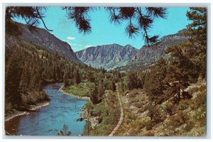 1979 Rio Grande River Railroad Grove Hills Mountains Creed Colorado CO Postcard