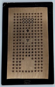 c1910's US Military Stars Banner RPPC Photo Unposted Antique Postcard
