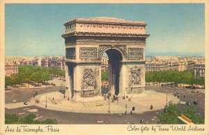 TWA Advertising -  Arc de Triomphe (Arch of Triomphe) Paris Vintage Postcard