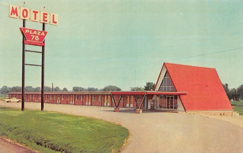 BURBANK, OH Ohio  MOTEL PLAZA 76~A Frame  WAYNE COUNTY  Roadside Chrome Postcard