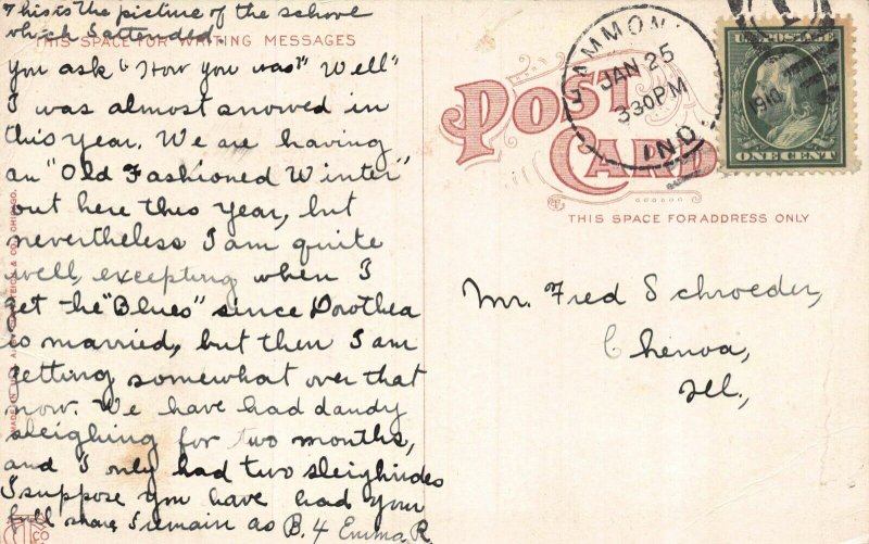 Postcard Central School in Hammond, Indiana~122536 