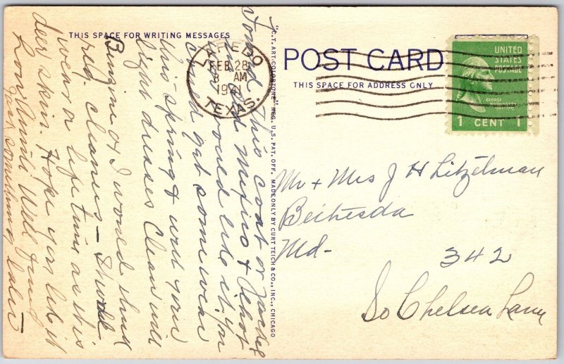 1941 High School Laredo Texas TX Campus Building Posted Postcard