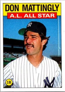 1986 Topps Baseball Card AL All Star JDon Mattingly sk10679