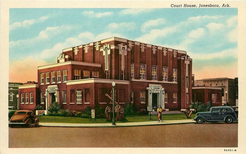 Vintage Printed Postcard; Court House, Jonesboro AR Craighead County Unposted