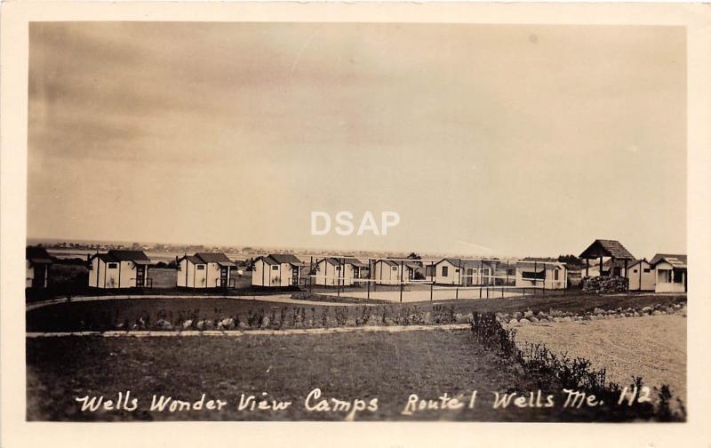 B68/ Wells Maine Me RPPC Real Photo Postcard 1934 Wonder View Camps Route 1