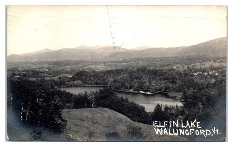 RPPC Elfin Lake, Wallingford, VT Real Photo Postcard