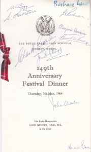 Scottish Caledonian Schools Opera Hertfordshire Hand Signed Vintage Herts Din...