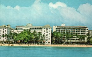 Vintage Postcard Moana Hotel Hospitality Service Restaurant Waikiki Beach Hawaii