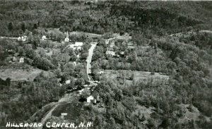 Vintage RPPC Bird's Eye View Hillsboro Center, NH Postcard P87