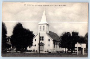 Advance Missouri MO Postcard St. Joseph's Catholic Church Chapel c1940 Artvue