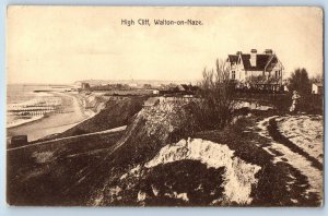Essex England Postcard High Cliff Walton-on-Naze c1910 Antique Posted