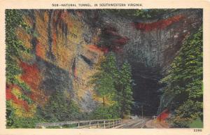 Gate City Virginia~Natural Tunnel~Southern Railroad Tracks~1940s Postcard