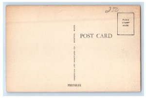 Walpole Massachusetts MA, Post Office Building Scene Street Vintage Postcard
