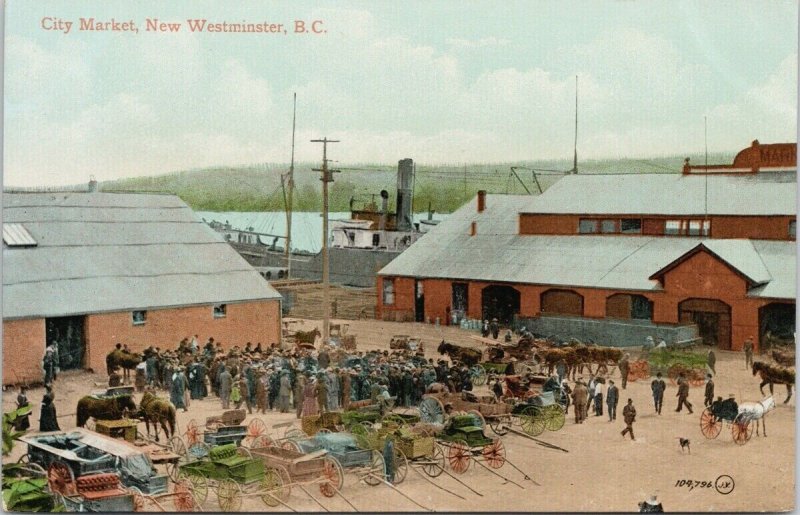 City Market New Westminster BC near Vancouver Valentine & Sons Postcard G86