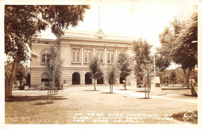 H86/ Las Vegas Nevada RPPC Postcard c1940s Clark County Court House 198