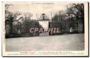 Old Postcard Poitiers D & Grille # 39Honneur Du Parc De Blossac