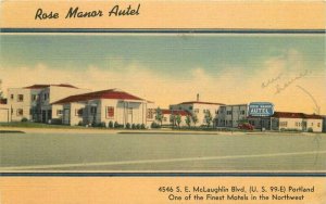 Portland Oregon Rose Manor Autel roadside Postcard MWM Automobile 21-8014