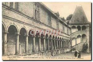 Old Postcard Chateaubriant L I detail view of Chateau des Arcades Inner Court