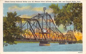 Illinois Central Railroad Bridge Missouri River Council Bluffs, Iowa  