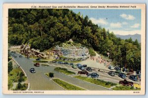 Knoxville Tennessee TN Postcard Newfound Gap And Rockfeller Memorial 1944 Cars