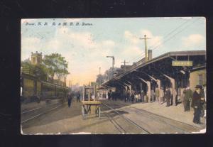 DOVER NEW HAMPSHIRE BOSTON & MAINE RAILROAD DEPOT STATION VINTAGE POSTCARD