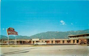 Autos 1950s PASADENA CALIFORNIA Rose Bowl Motel roadside Mellinger Dexter 3646