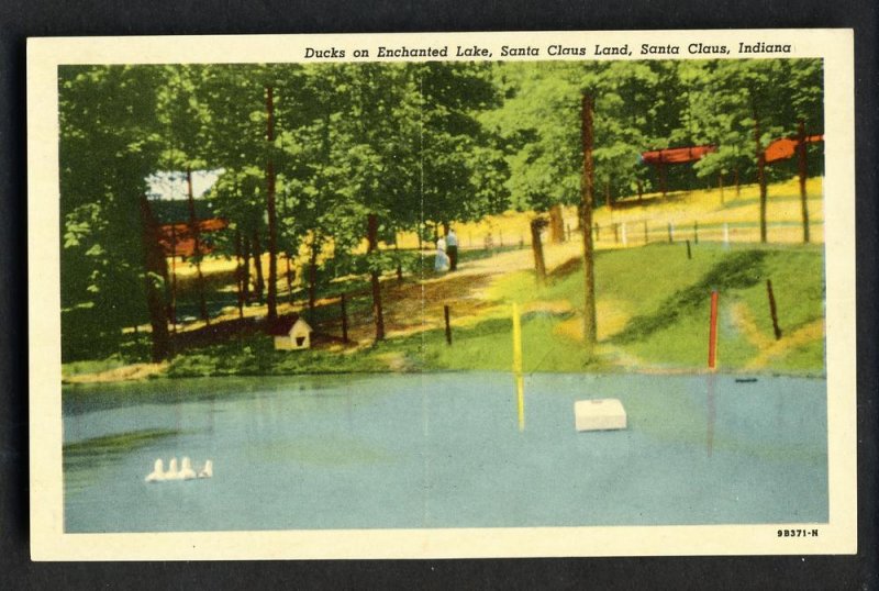 Santa Claus Land,Indiana/IN Postcard,Ducks On Enchanted Lake