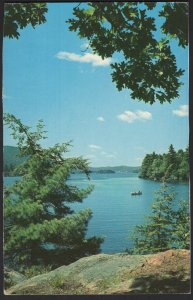 New York LAKE GEORGE Red Rock Bay looking across into Lake George pm1984 Chrome