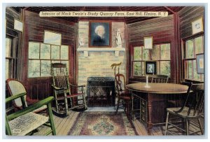 1948 Interior Mark Twains Study Quarry Farm East Hill Elmira New York Postcard